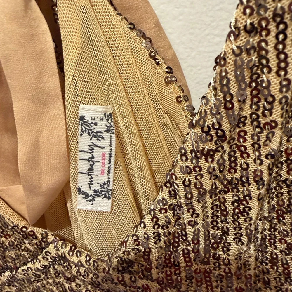 Free People Gold Backless Slip Dress - Picture 4 of 4